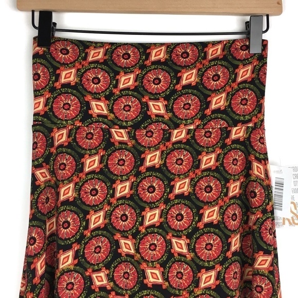 LULAROE Azure Skirt Knee Length Southwestern Windmill Flowy Stretchy Size XS NWT - Picture 4 of 13